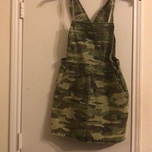 Boohoo Camo Print Denim Dress